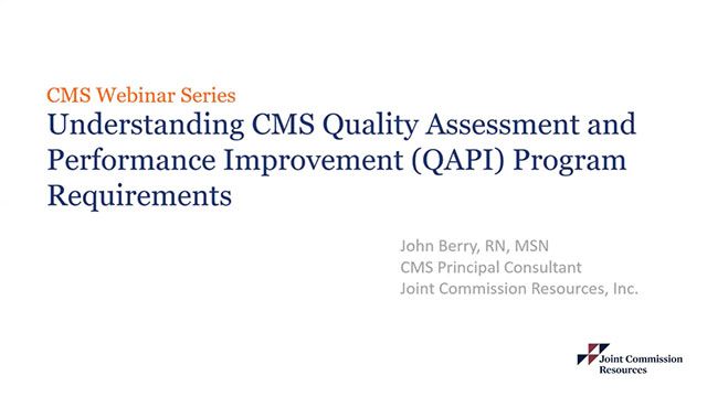 CMS Webinar series on understanding cms quality assessment 