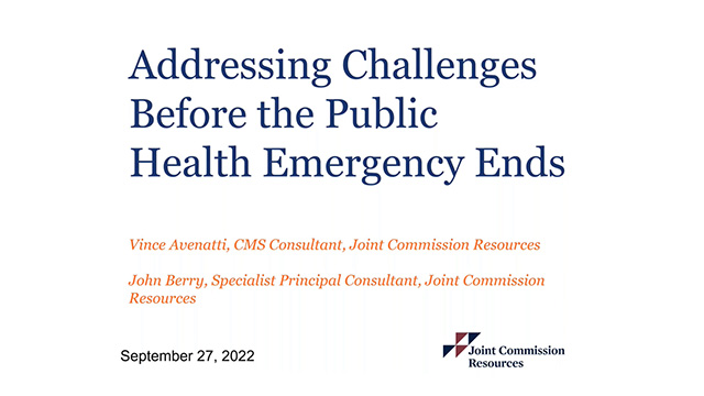 Webinar: Addressing Challenges Before the Public Health Emergency Ends video thumbnail.